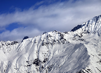 Image showing Winter snow mountains at nice sunny day