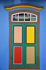 Image showing Colorful facade of building in Little India, Singapore