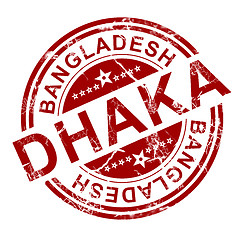 Image showing Red Dhaka stamp 