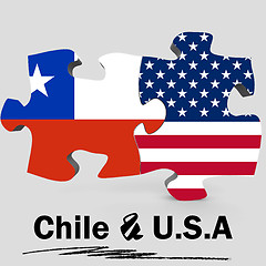 Image showing USA and Chile flags in puzzle 