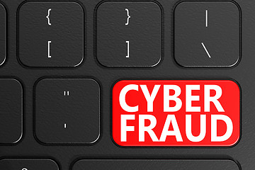 Image showing Cyber Fraud on black keyboard