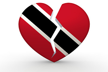 Image showing Broken white heart shape with Trinidad and Tobago flag