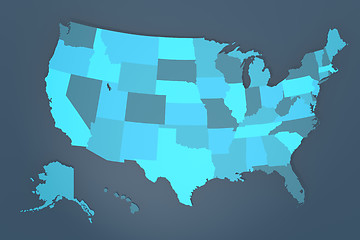 Image showing Detailed USA Map on blue Background