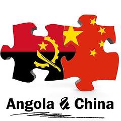 Image showing China and Angola flags in puzzle 