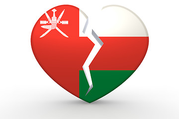 Image showing Broken white heart shape with Oman flag