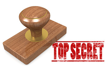 Image showing Red top secret wooded seal stamp