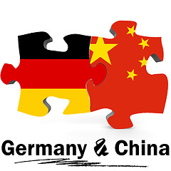 Image showing China and Germany flags in puzzle 