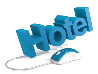 Image showing Hotel word with blue mouse