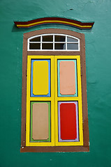 Image showing Colorful facade of building in Little India, Singapore