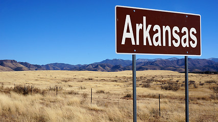 Image showing Arkansas brown road sign