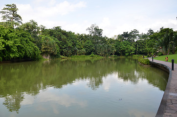 Image showing Lake in Singapore Botanic Garden