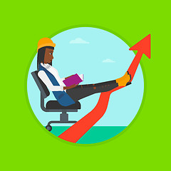 Image showing Business woman reading book vector illustration.