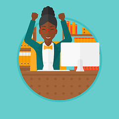 Image showing Successful business woman vector illustration.