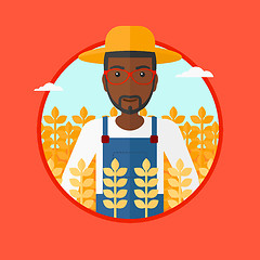 Image showing Farmer in wheat field vector illustration.