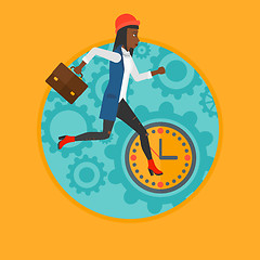 Image showing Business woman running vector illustration.