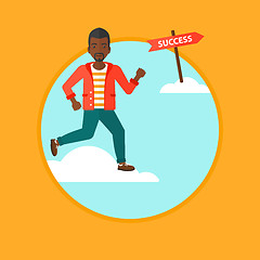 Image showing Businessman moving to success vector illustration.