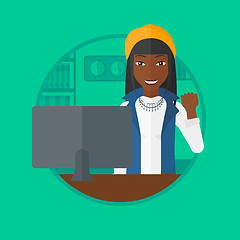 Image showing Successful business woman vector illustration.