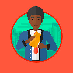 Image showing Man putting envelope in pocket vector illustration