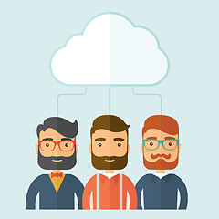 Image showing Businessmen under the cloud. 