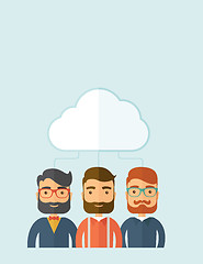 Image showing Businessmen under the cloud. 