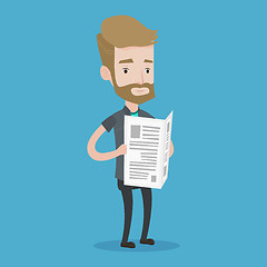 Image showing Man reading newspaper vector illustration.