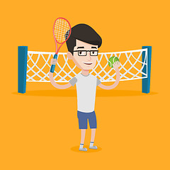 Image showing Male tennis player vector illustration.