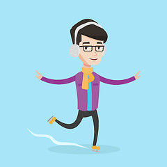 Image showing Man ice skating vector illustration.