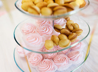 Image showing close up of sweets and cookies on serving tray