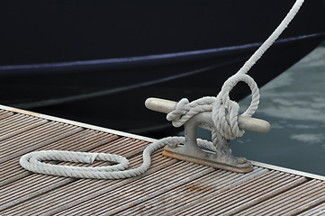 Image showing Mooring boat