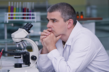 Image showing Researcher thinking