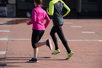 Image showing young  couple jogging