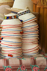 Image showing Stack of Romanian hats