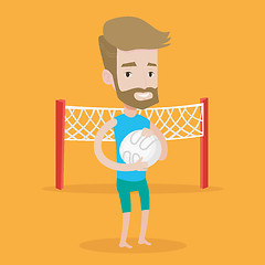 Image showing Beach volleyball player vector illustration.