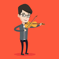 Image showing Man playing violin vector illustration.