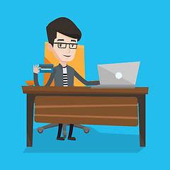 Image showing Man shopping online vector illustration.