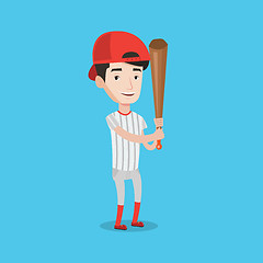 Image showing Baseball player with bat vector illustration.