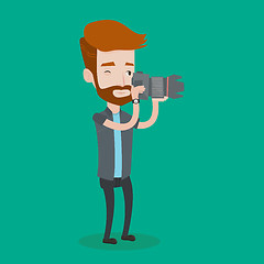 Image showing Photographer taking photo vector illustration.