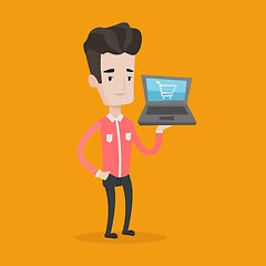 Image showing Man shopping online vector illustration.