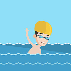 Image showing Man swimming vector illustration.