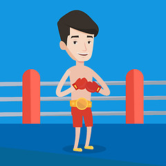 Image showing Confident boxer in the ring vector illustration.