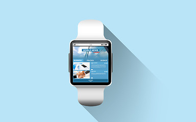 Image showing close up of smart watch with business news