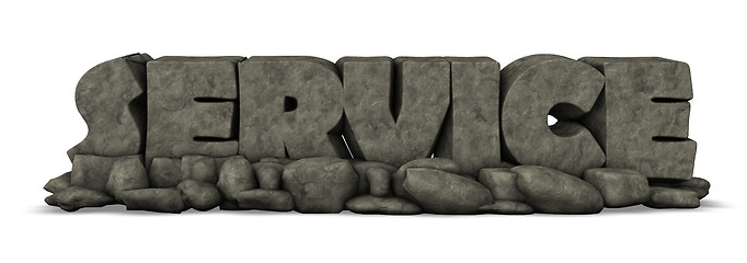 Image showing the word service made from stone - 3d illustration