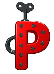 Image showing letter p with decorative pieces - 3d rendering