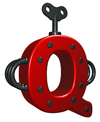 Image showing letter q with decorative pieces - 3d rendering