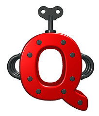 Image showing letter q with decorative pieces - 3d rendering