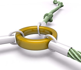 Image showing Gold Link Shows Attached Connection