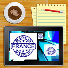 Image showing Made In France On Cubes Showing French Factories Tablet