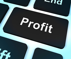 Image showing Profit Computer Key Showing Earnings And Investment