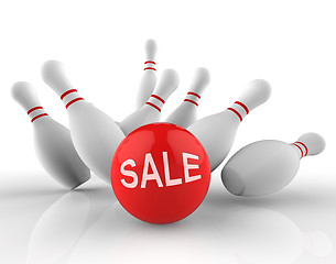 Image showing Bowling Sale Represents Ten Pin And Activity 3d Rendering