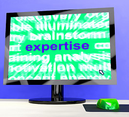 Image showing Expertise Word On Computer Showing Skills And Knowledge